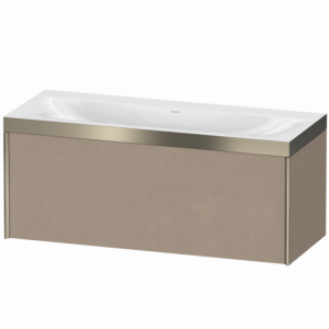 Duravit XViu Waschtisch-Unterschrank XV4612NB175P 120x48cm, 1 Auszug, ohne Hahnloch, champagner matt, Rahmen P, leinen