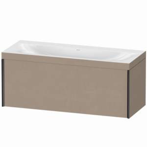 Duravit XViu Waschtisch-Unterschrank XV4612NB275C 120x48cm, 1 Auszug, ohne Hahnloch, schwarz matt, Rahmen C, leinen