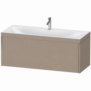 Duravit XViu vanity unit XV4612OB175C 120x48cm, 2000 pull-out, 2000 tap hole, matt champagne, Rahmen C, linen