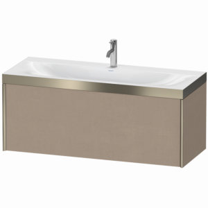 Duravit XViu Waschtisch-Unterschrank XV4612OB175P 120x48cm, 1 Auszug, 1 Hahnloch, champagner matt, Rahmen P, leinen