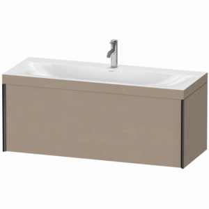 Duravit XViu Waschtisch-Unterschrank XV4612OB275C 120x48cm, 1 Auszug, 1 Hahnloch, schwarz matt, Rahmen C, leinen