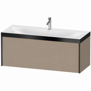 Duravit XViu Waschtisch-Unterschrank XV4612OB275P 120x48cm, 1 Auszug, 1 Hahnloch, schwarz matt, Rahmen P, leinen