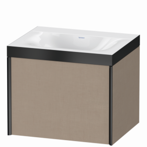 XViu Duravit vasque XV4609NB275P 60x48cm, 2000 , sans trou pour robinet, noir mat, Cadres P, lin