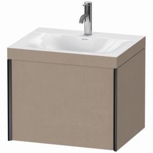 Duravit XViu unité vanité XV4609OB275C 60x48cm, 2000 gigogne, 2000 trou du robinet, noir mat, Cadres C, linge