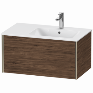 Duravit XViu vanity unit XV40260B121 81 x 48 x 40 cm, dark walnut, 1 drawer, wall-mounted, champagne matt