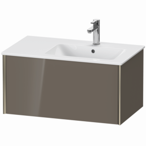 Duravit XViu Waschtisch-Unterschrank XV40260B189 81 x 40 x 48 cm, flannel grey hochglanz, 1 Auszug, wandhängend, champagner matt