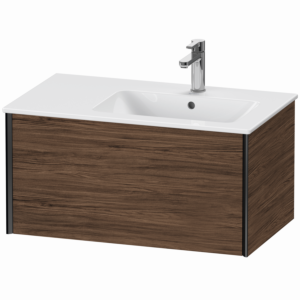 Duravit XViu Waschtisch-Unterschrank XV40260B221 81 x 48 x 40 cm, nussbaum dunkel, 1 Auszug, wandhängend, schwarz matt