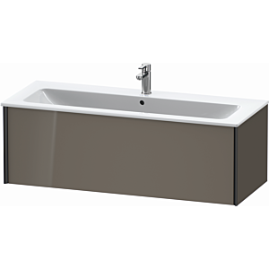 Duravit XViu vanity unit XV40280B289 121 x 40 x 48 cm, flannel gray high gloss, 2000 pull-out, wall-hung, matt black