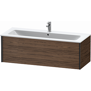 Duravit XViu Waschtisch-Unterschrank XV40280B221 121 x 48 x 40 cm, nussbaum dunkel, 1 Auszug, wandhängend, schwarz matt