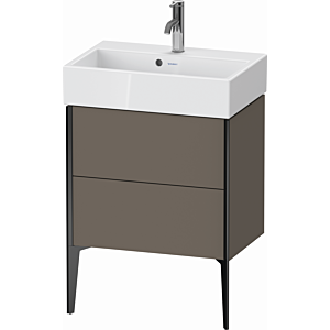 Duravit XViu Waschtisch-Unterschrank XV44580B290 58,4x38,4x49,3cm, 2 Auszüge, schwarz matt, flannel grey seidenmatt