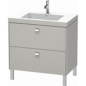 Duravit Brioso c-bonded Waschtisch mit Unterbau BR4701O1007, 80x48cm, Betongrau/Chrom, 1 Hahnloch
