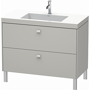 Duravit Brioso c-bonded vasque avec sous-structure BR4702O0707, 100x48cm, Gris Béton Mat , trou pour robinet 2000