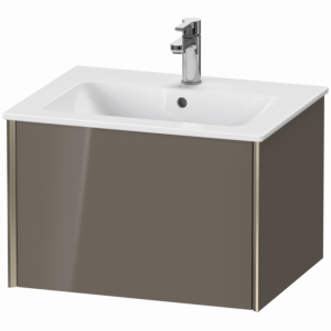 XViu Duravit vasque XV40250B189 61 x 40 x 48 cm, gris flanelle brillant, 2000 , suspendu, champagne mat
