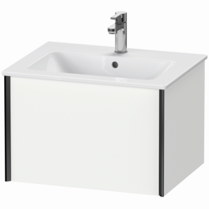 Duravit XViu Waschtisch-Unterschrank XV40250B218 61 x 40 x 48 cm, weiß matt, 1 Auszug, wandhängend, schwarz matt