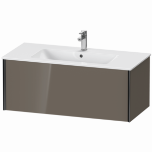 Duravit XViu vanity unit XV40270B289 101 x 40 x 48 cm, flannel gray high gloss, 2000 pull-out, wall-hung, matt black