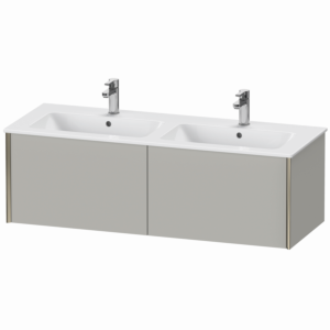 XViu Duravit vasque XV40290B107 128x48x40cm, 2 coulissants, suspendu, champagne mat, gris béton mat
