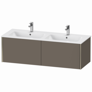 Duravit XViu Waschtisch-Unterschrank XV40290B190 128x48x40cm, 2 Auszüge, wandhängend, champagner matt, flannel grey seidenmatt