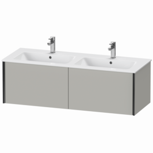 Duravit XViu Waschtisch-Unterschrank XV40290B207 128x48x40cm, 2 Auszüge, wandhängend, schwarz matt, betongrau matt