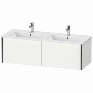 Duravit XViu vanity unit XV40290B218 128x48x40cm, 2 pull-outs, wall-hung, matt black, matt white