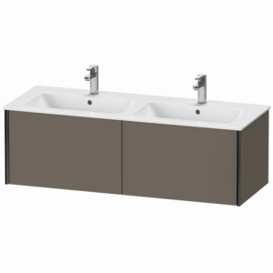 Duravit XViu vanity unit XV40290B290 128x48x40cm, 2 pull-outs, wall-hung, black matt, flannel gray silk matt