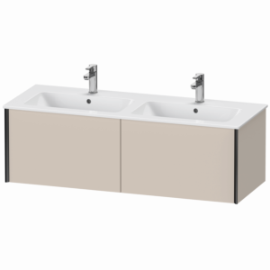 XViu Duravit vasque XV40290B291 128x48x40cm, 2 coulissants, suspendu, noir mat, taupe mat