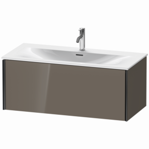 Duravit XViu vanity unit XV40350B289 101 x 39.7 x 48 cm, flannel gray high gloss, 2000 pull-out, matt black