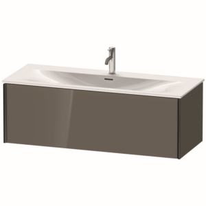 XViu Duravit vasque XV40360B289 121 x 39,7 x 48 cm, gris flanelle brillant, 2000 , noir mat