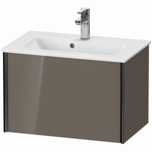 XViu Duravit vasque XV40780B289 61 x 40 x 39 cm, gris flanelle brillant, 2000 , suspendu, noir mat