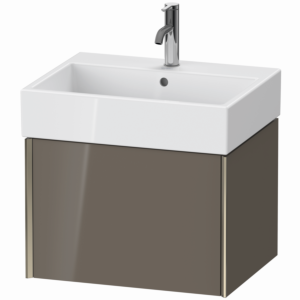 XViu Duravit vasque XV42340B189 58,4 x 39,7 x 45,4 cm, gris flanelle brillant, 2000 , champagne mat