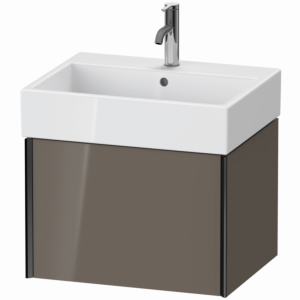 Duravit XViu Waschtisch-Unterschrank XV42340B289 58,4 x 39,7 x 45,4 cm, flannel grey hochglanz, 1 Auszug, schwarz matt