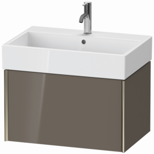 Duravit XViu vanity unit XV42350B189 68.4 x 39.7 x 45.4 cm, flannel gray high gloss, 2000 pull-out, matt champagne