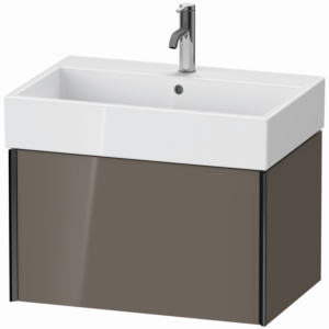 Duravit XViu vanity unit XV42350B289 68.4 x 39.7 x 45.4 cm, flannel gray high gloss, 2000 pull-out, black matt