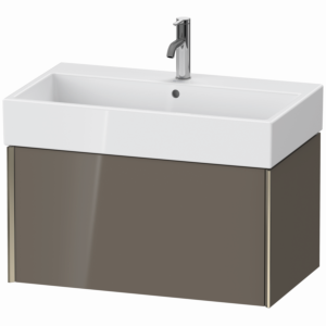 XViu Duravit vasque XV42360B189 78,4 x 39,7 x 45,4 cm, gris flanelle brillant, 2000 , champagne mat