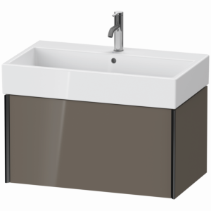 Duravit XViu vanity unit XV42360B289 78.4 x 39.7 x 45.4 cm, flannel gray high gloss, 2000 pull-out, black matt