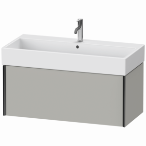 XViu Duravit vasque XV42370B207 98,4 x 39,7 x 45,4 cm, gris béton mat, 2000 , noir mat