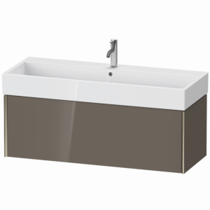 XViu Duravit vasque XV42380B189 118,4 x 39,7 x 45,4 cm, gris flanelle brillant, 2000 , champagne mat