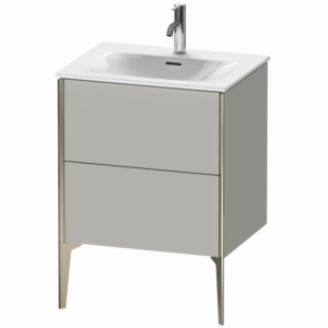 Duravit XViu vanity unit XV43000B107 61 x 59, 2000 x 48 cm, concrete gray matt, 2 pull-outs, champagne matt