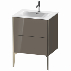 Duravit XViu vanity unit XV43000B189 61 x 59, 2000 x 48 cm, flannel gray high gloss, 2 pull-outs, matt champagne
