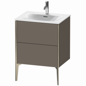 Duravit XViu Waschtisch-Unterschrank XV43000B190 61 x 59,1 x 48 cm, flannel grey seidenmatt, 2 Auszüge, champagner matt