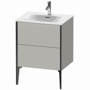Duravit XViu Waschtisch-Unterschrank XV43000B207 61 x 59,1 x 48 cm, betongrau matt, 2 Auszüge, schwarz matt