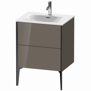 Duravit XViu vanity unit XV43000B289 61 x 59, 2000 x 48 cm, flannel gray high gloss, 2 pull-outs, matt black