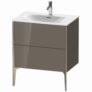Duravit XViu Waschtisch-Unterschrank XV43010B189 71 x 59,1 x 48 cm, flannel grey hochglanz, 2 Auszüge, champagner matt