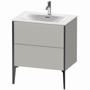 Duravit XViu Waschtisch-Unterschrank XV43010B207 71 x 59,1 x 48 cm, betongrau matt, 2 Auszüge, schwarz matt