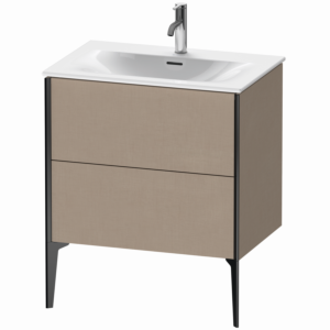 Duravit XViu Waschtisch-Unterschrank XV43010B275 71 x 59,1 x 48 cm, leinen, 2 Auszüge, schwarz matt