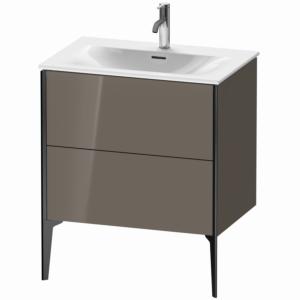 Duravit XViu Waschtisch-Unterschrank XV43010B289 71 x 59,1 x 48 cm, flannel grey hochglanz, 2 Auszüge, schwarz matt