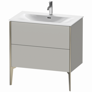 XViu Duravit vasque XV43020B107 81 x 59, 2000 x 48 cm, gris béton mat, 2 coulissants, champagne mat