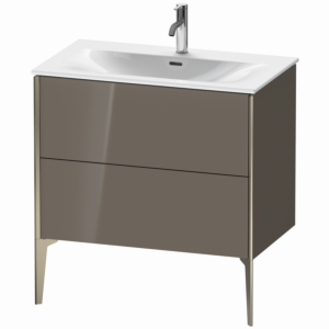 Duravit XViu Waschtisch-Unterschrank XV43020B189 81 x 59,1 x 48 cm, flannel grey hochglanz, 2 Auszüge, champagner matt