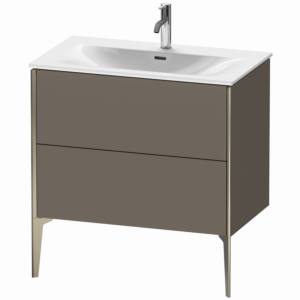 Duravit XViu Waschtisch-Unterschrank XV43020B190 81 x 59,1 x 48 cm, flannel grey seidenmatt, 2 Auszüge, champagner matt