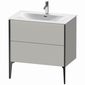 Duravit XViu vanity unit XV43020B207 81 x 59, 2000 x 48 cm, concrete gray matt, 2 pull-outs, black matt