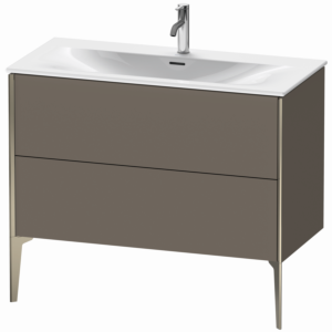 Duravit XViu Waschtisch-Unterschrank XV43030B190 101 x 59,1 x 48 cm, flannel grey seidenmatt, 2 Auszüge, champagner matt
